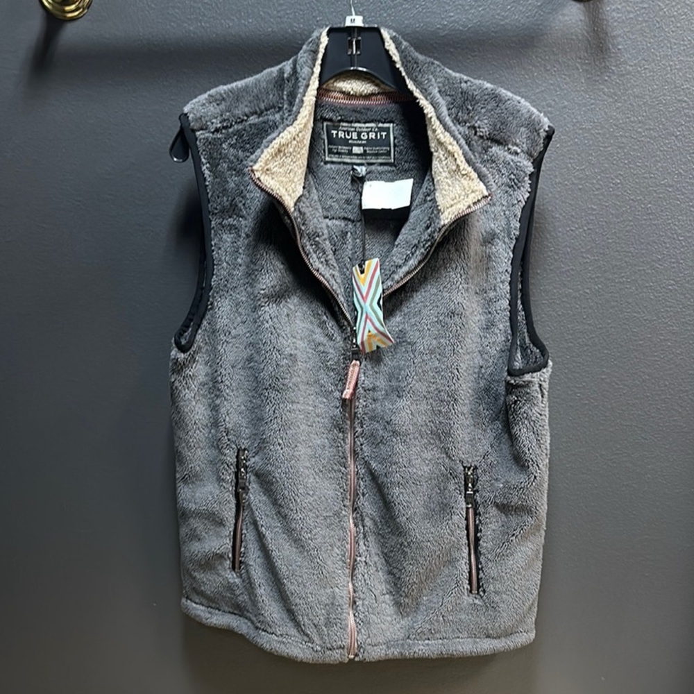True Grit Gray Fleece Vest